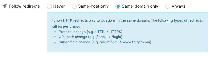 follow redirects options